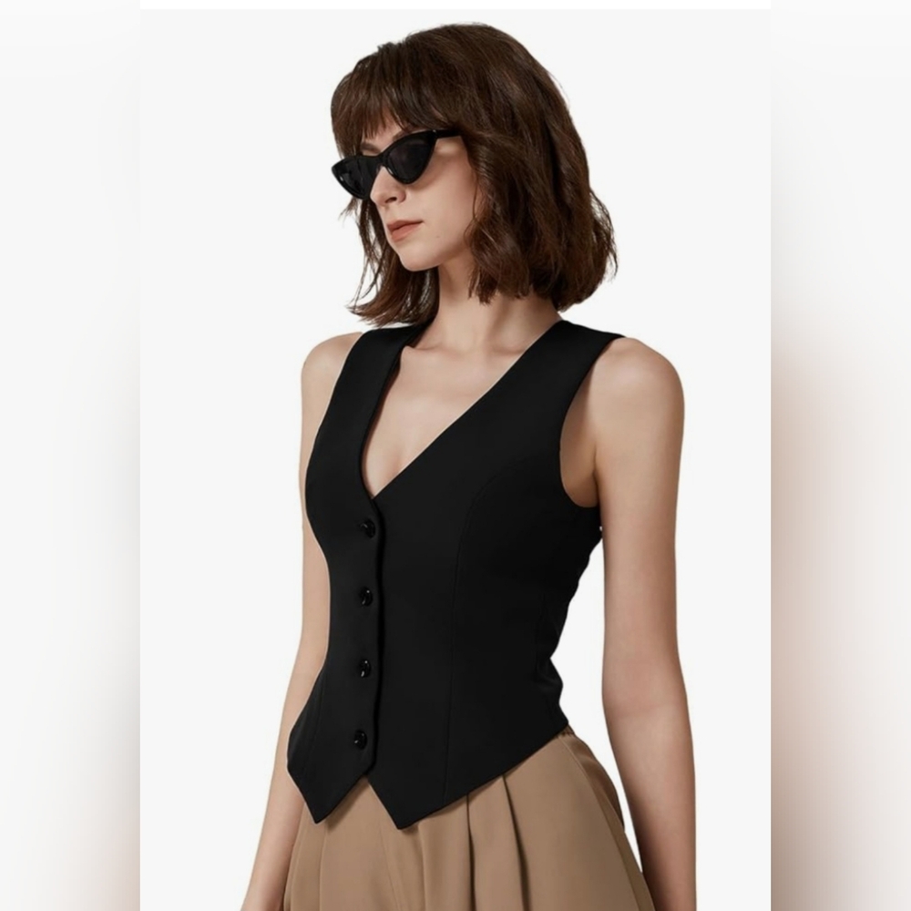 Womens V Neck Vest Top - Fully Lined